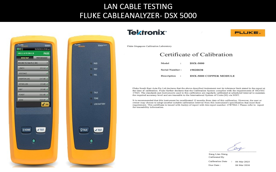 Fluke cable analyzer equipment visual
