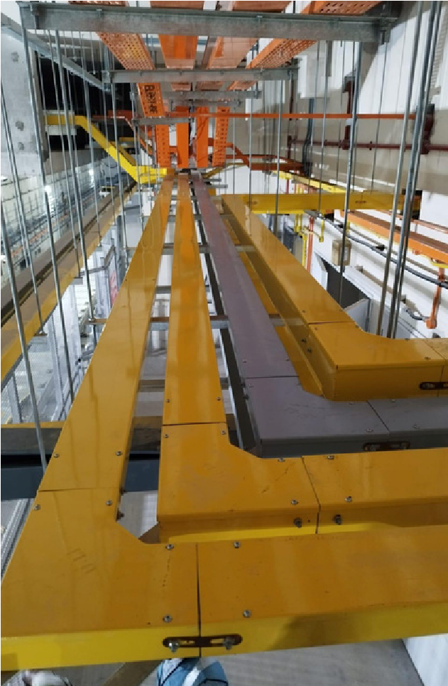 Metal works overhead tray installation