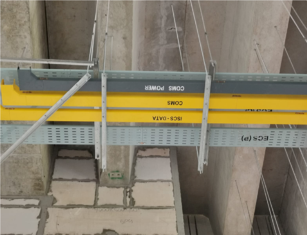 Metal works cable trunking and tray installation run